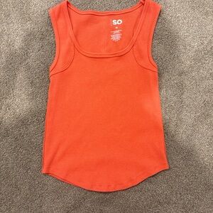 SO Vibrant Orange Ribbed Tank